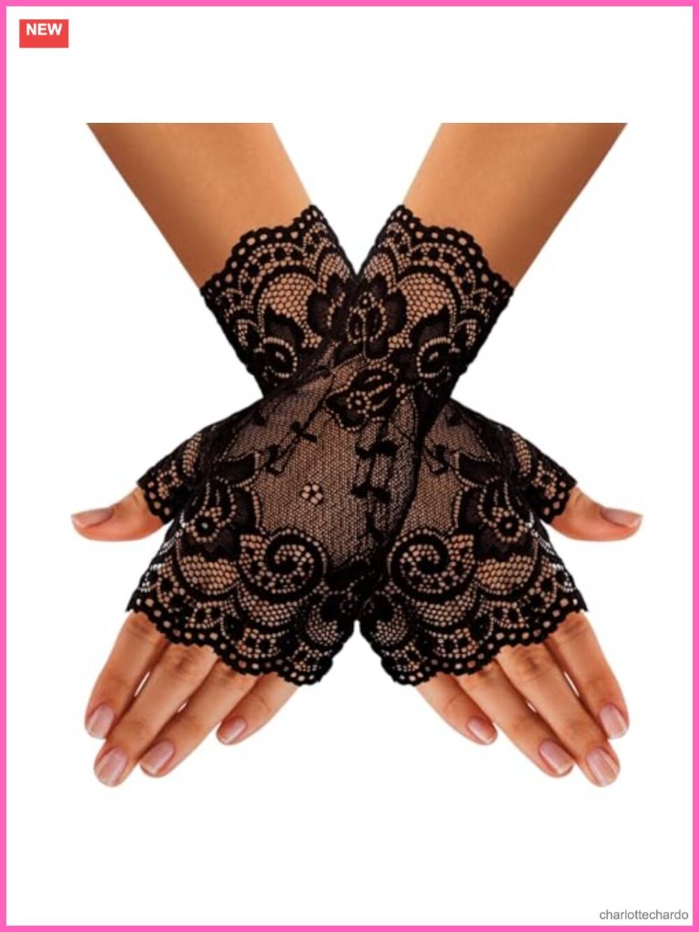 Black Fingerless Lace Gloves Gothic Accessory Gothic Gloves Wrist Covers